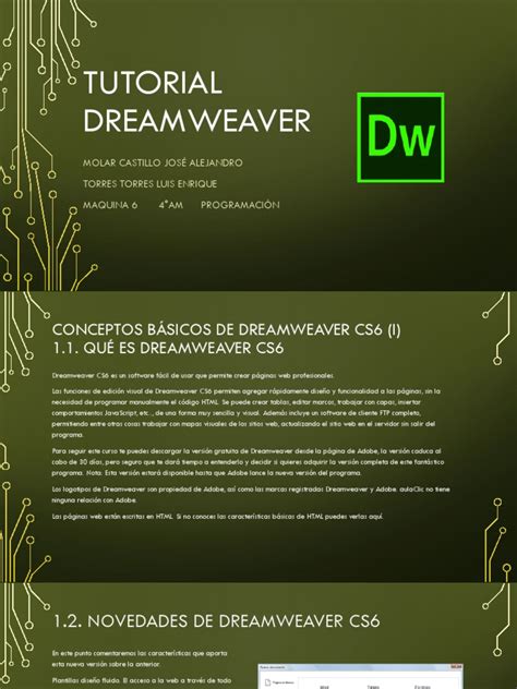 dreamweaver tutorial pdf.